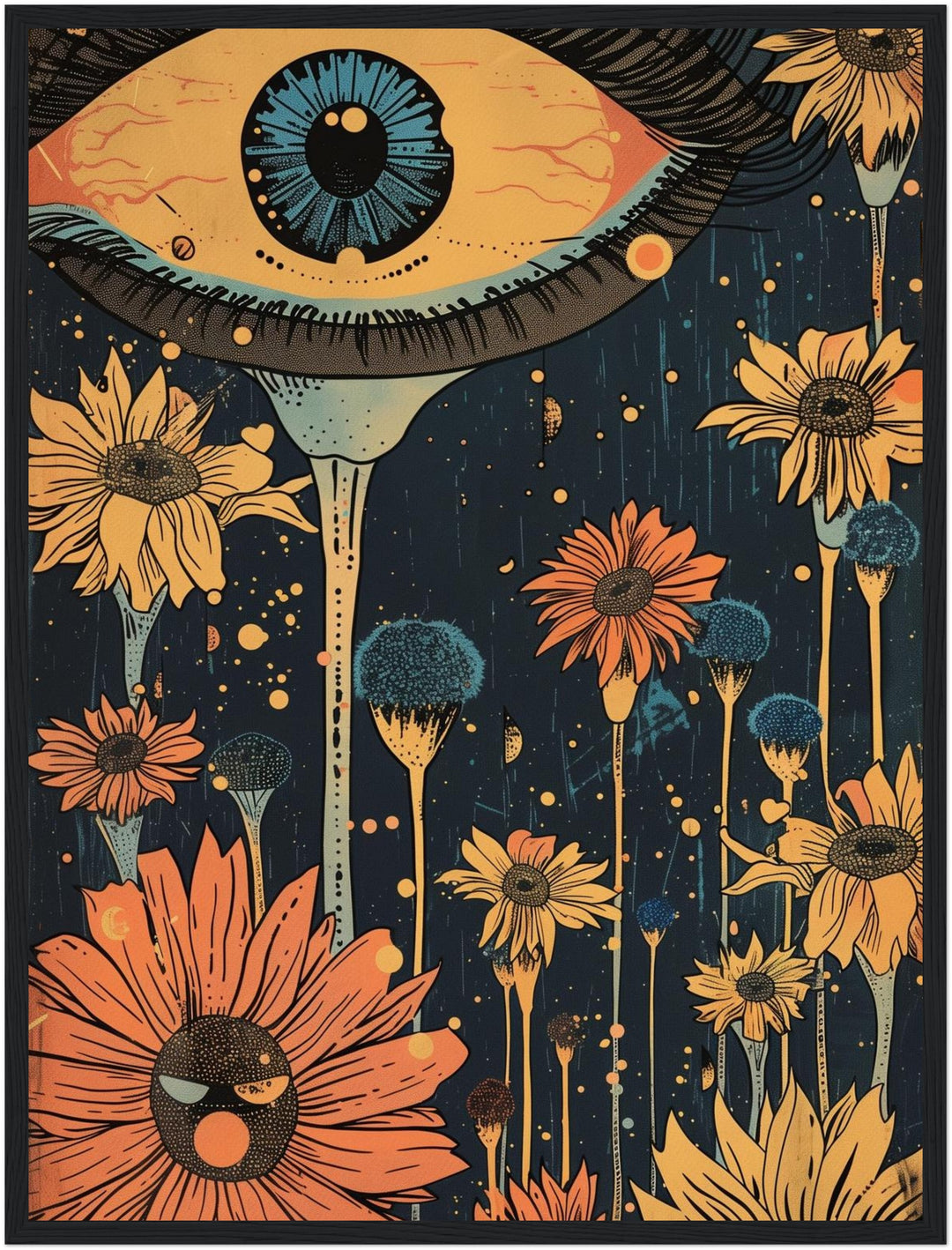 Surreales Blumenauge Poster Psychedelic – mattes Kunstdruck-Papier – Ansicht 5