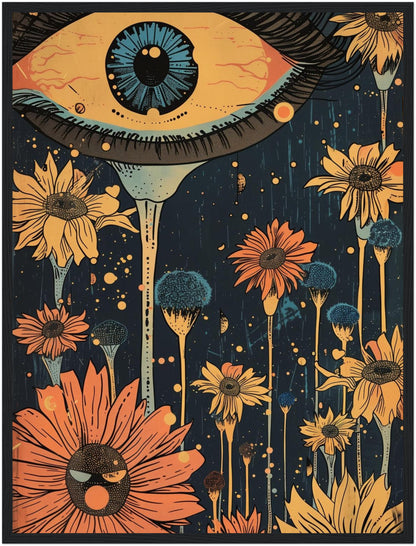 Surreales Blumenauge Poster