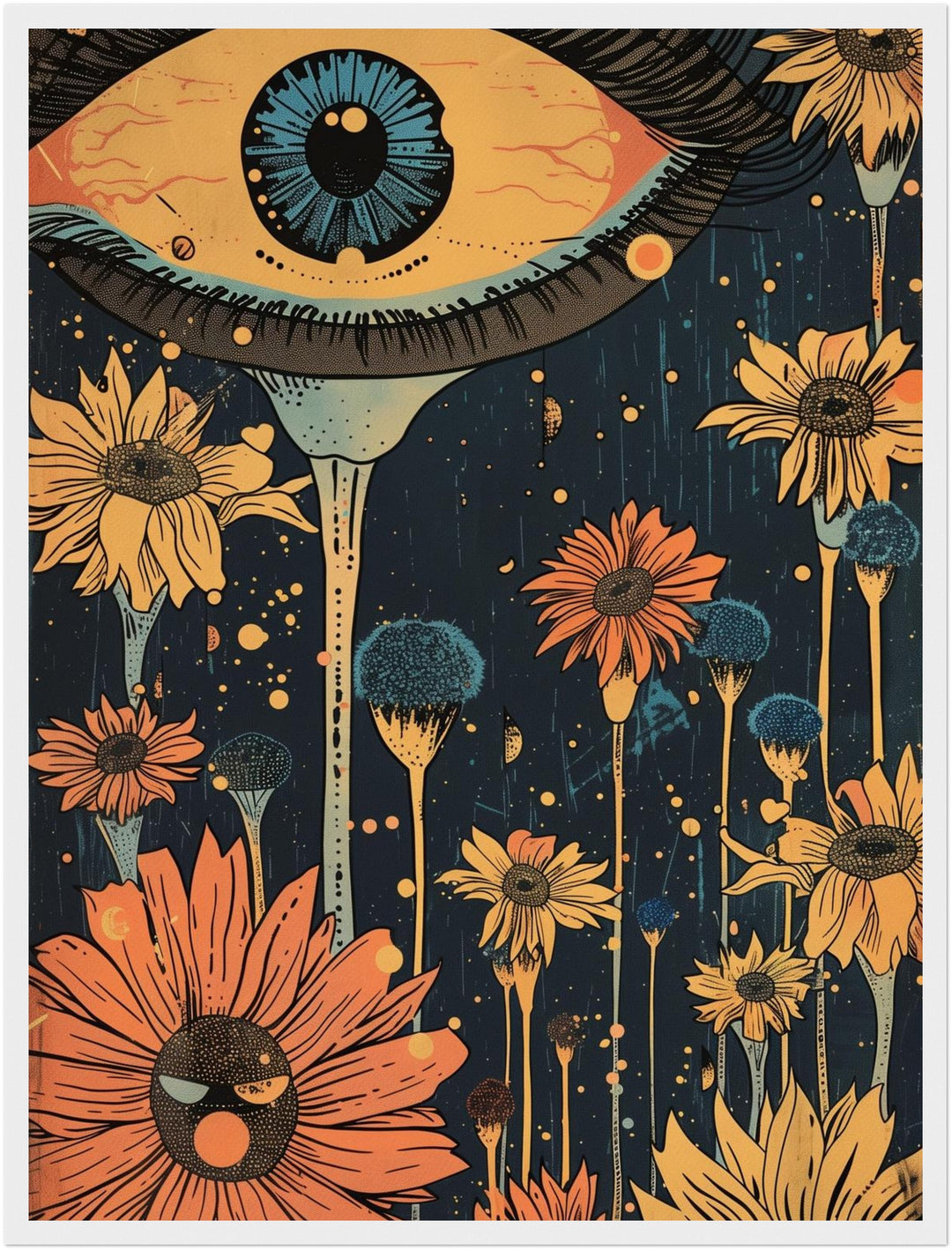 Surreales Blumenauge Poster Psychedelic – mattes Kunstdruck-Papier – Ansicht 6