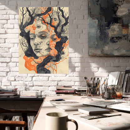 Verwobenes Baumgesicht Poster