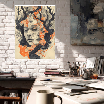 Verwobenes Baumgesicht Poster