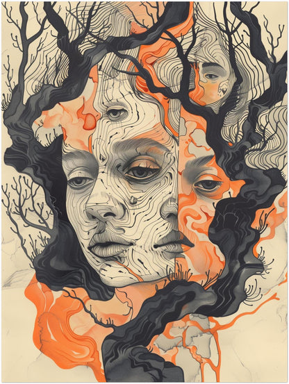 Verwobenes Baumgesicht Poster