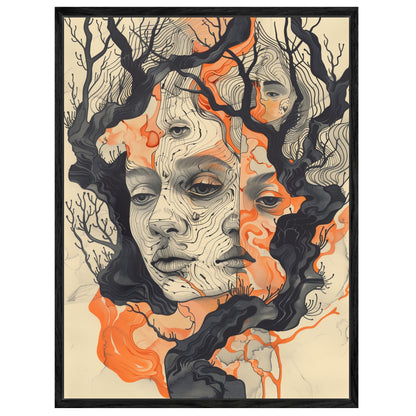 Verwobenes Baumgesicht Leinwandbild