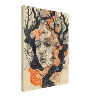 Verwobenes Baumgesicht Leinwandbild