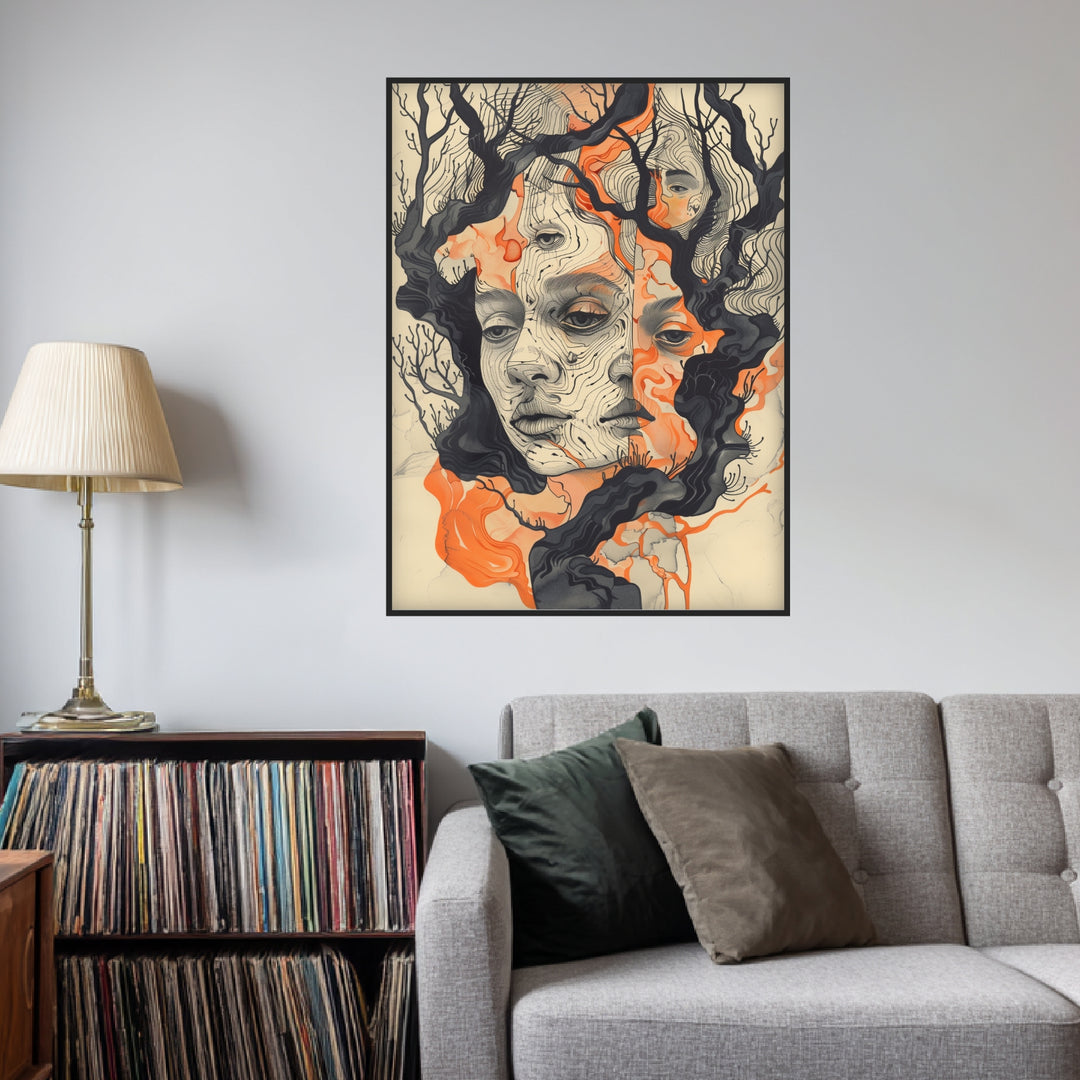 Verwobenes Baumgesicht Poster Psychedelic – mattes Kunstdruck-Papier – Ansicht 3
