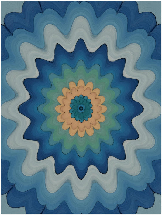 Wellenförmige Mandala Blüte Poster