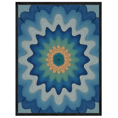 Wellenförmige Mandala Blüte Leinwandbild