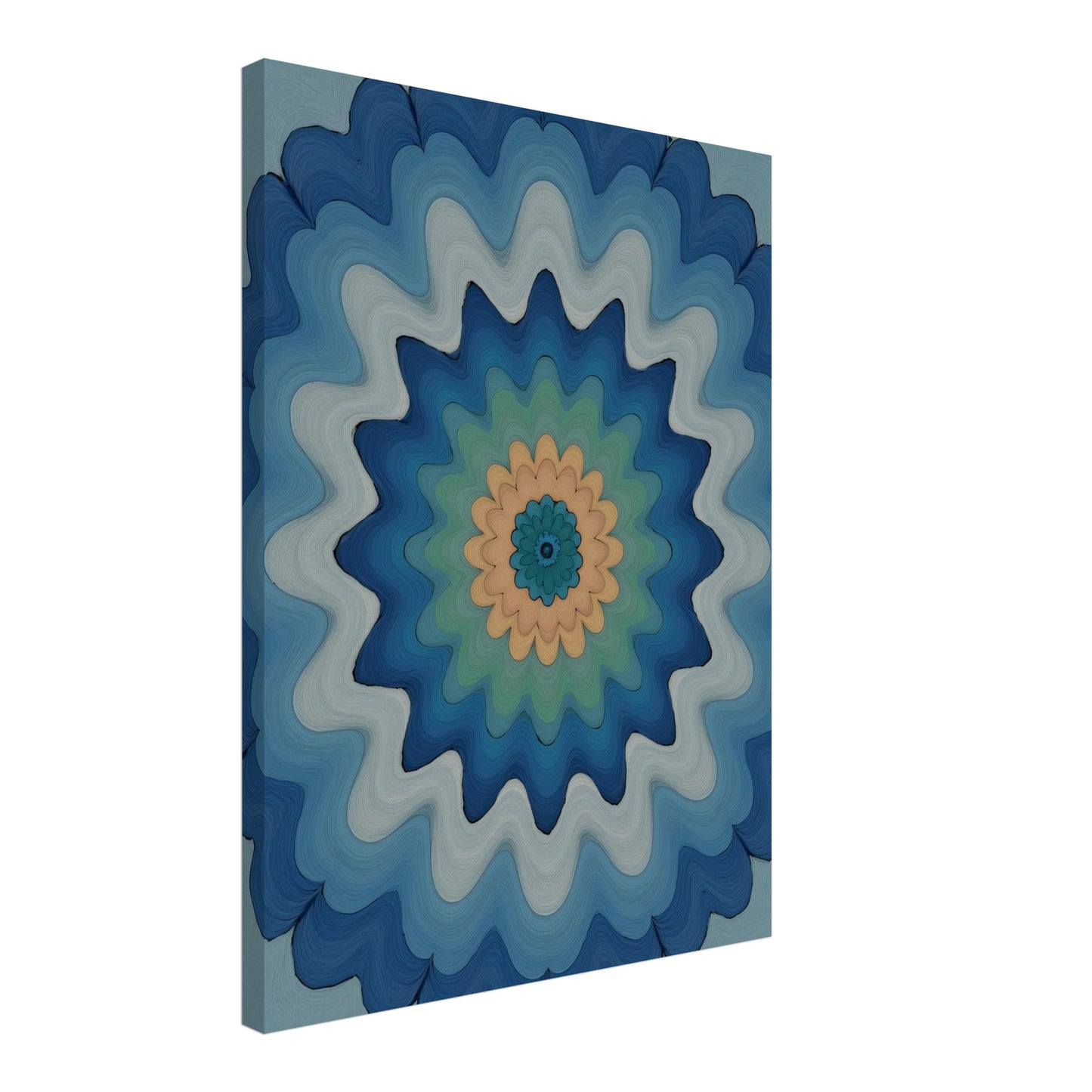 Wellenförmige Mandala Blüte Leinwandbild