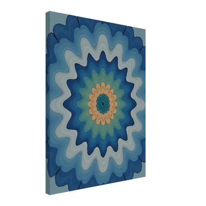 Wellenförmige Mandala Blüte Leinwandbild
