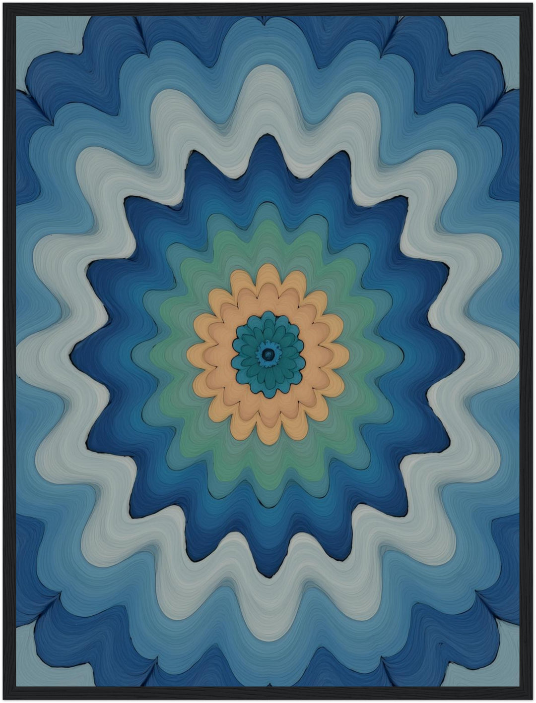 Wellenförmige Mandala Blüte Poster abstrakt – mattes Kunstdruck-Papier – Ansicht 6