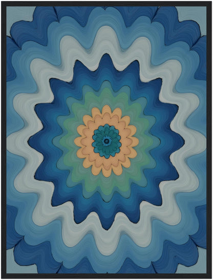 Wellenförmige Mandala Blüte Poster