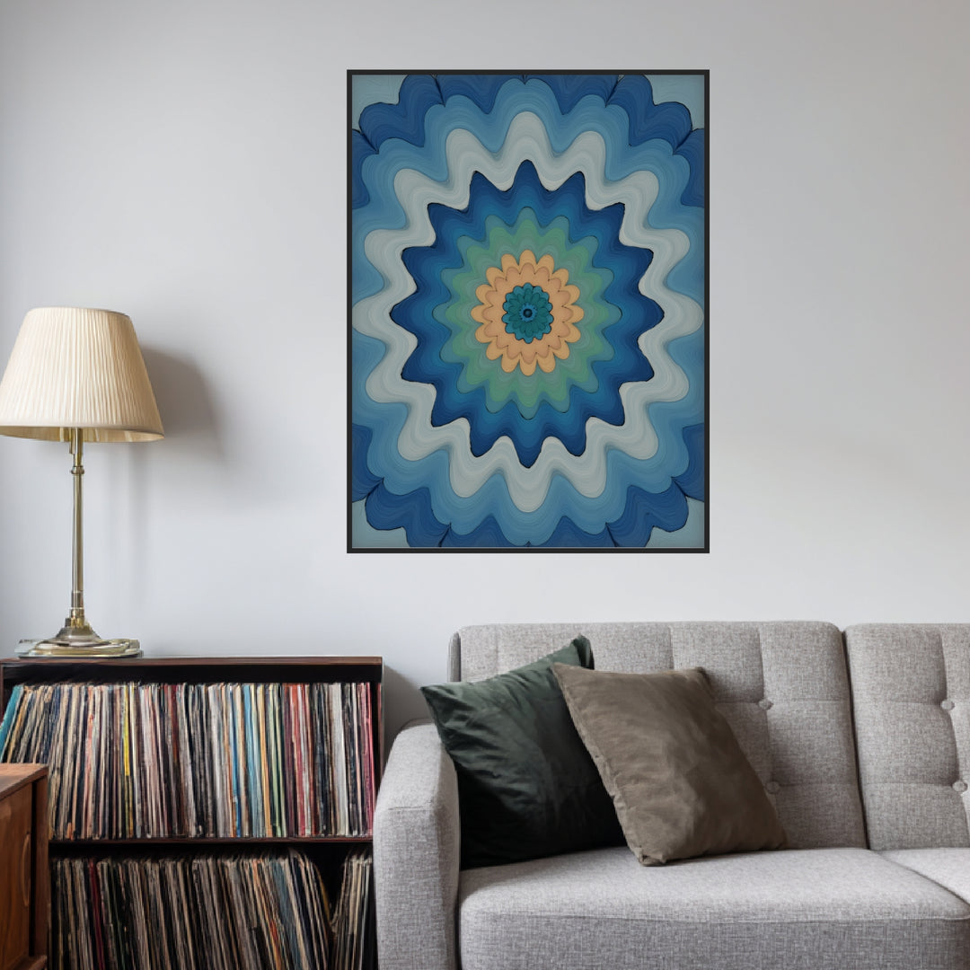 Wellenförmige Mandala Blüte Poster abstrakt – mattes Kunstdruck-Papier – Ansicht 4