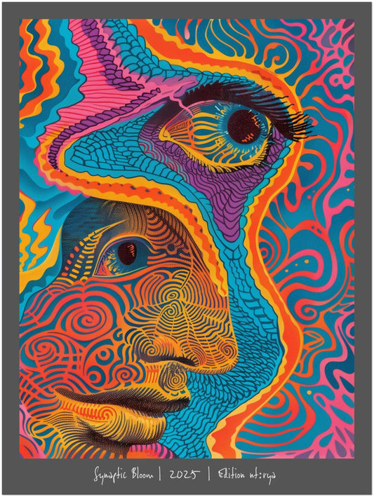 Wellenförmiges Gesichtsmuster Poster