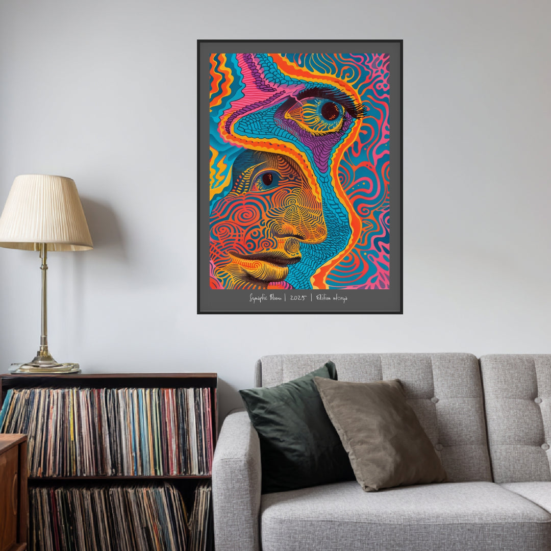 Wellenförmiges Gesichtsmuster Poster Psychedelic – mattes Kunstdruck-Papier – Ansicht 3