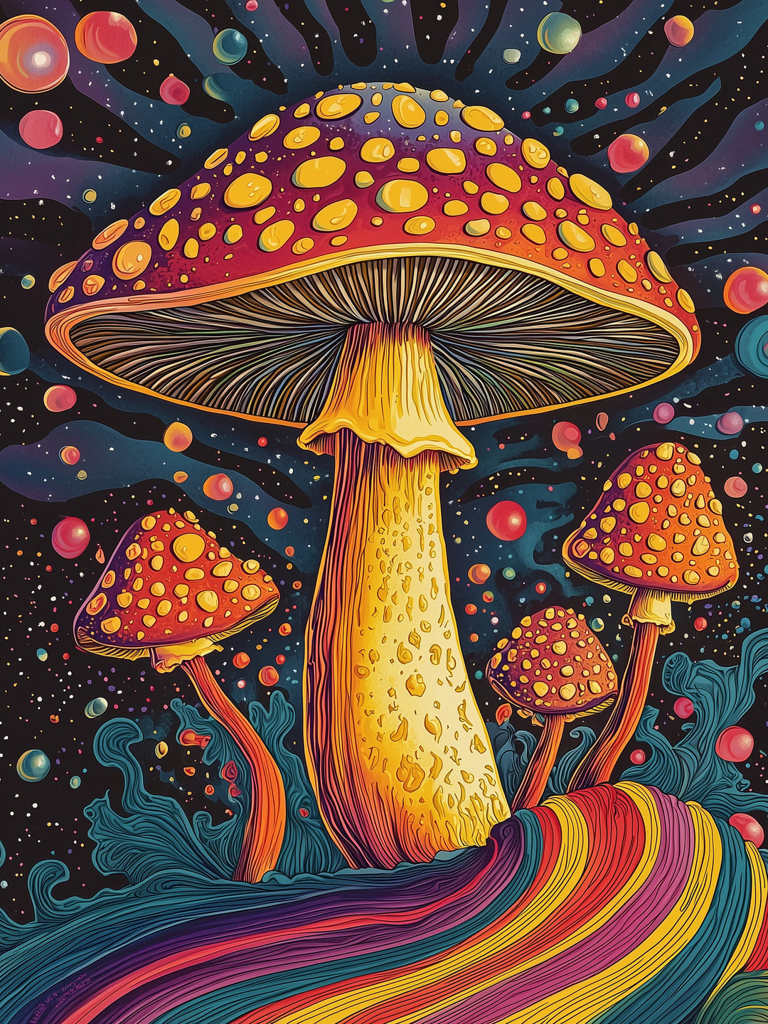 Psychedelische Pilze Psychedelic – Wandkunst
