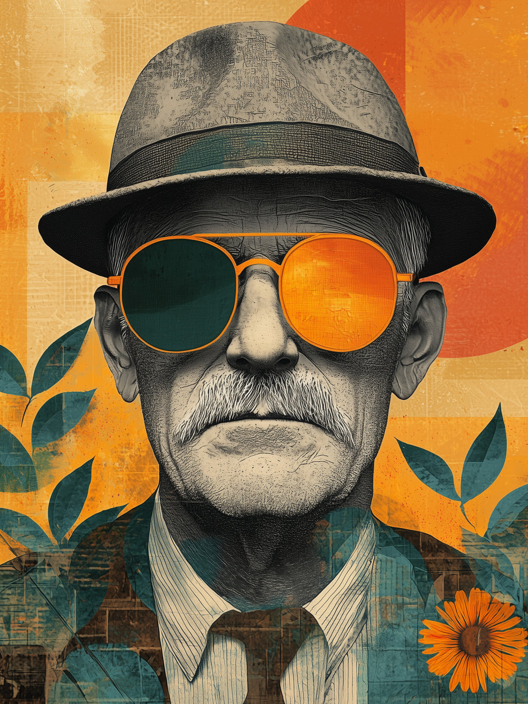 Retro Sonnenbrille Retro – Wandkunst