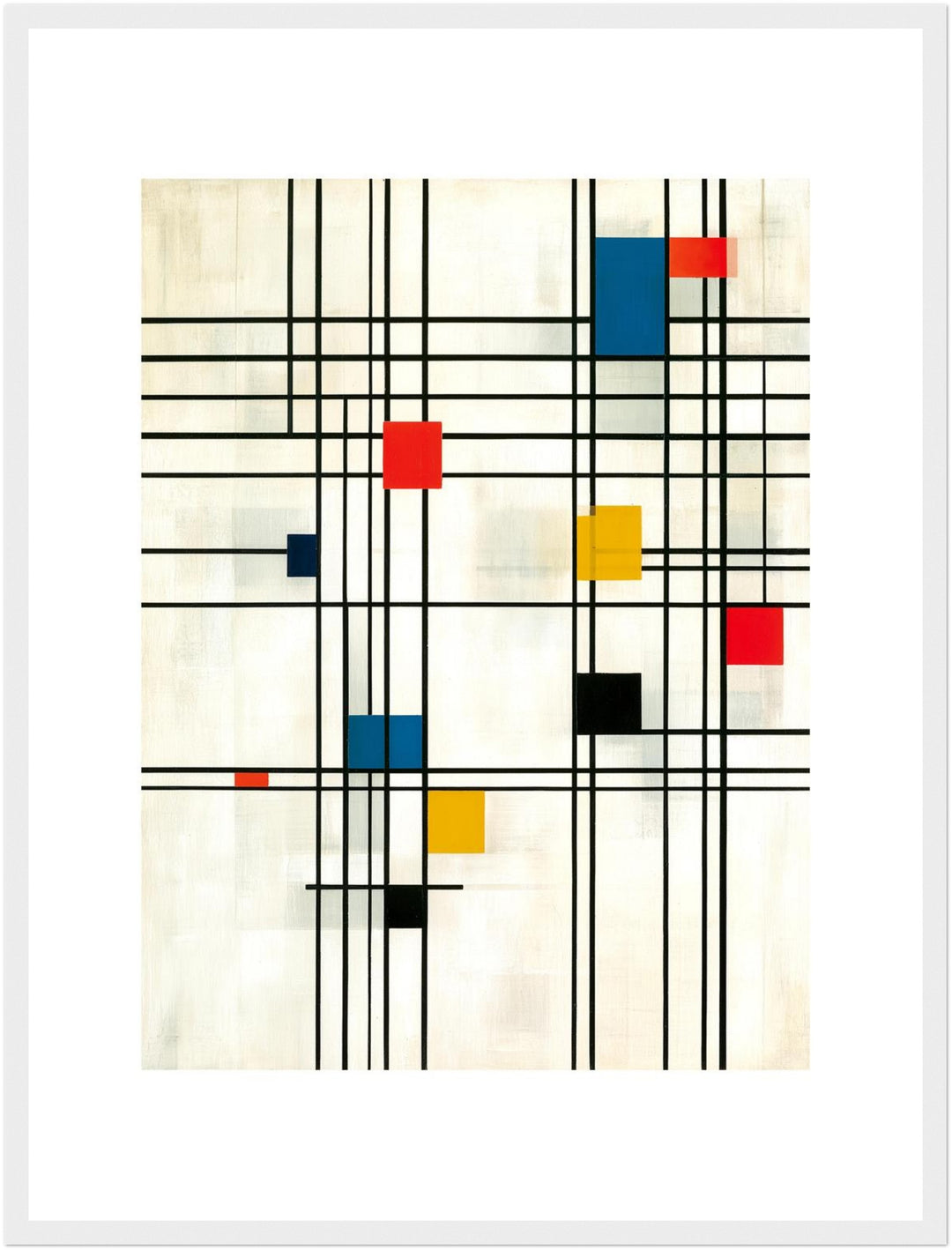 Raster in Primärfarben Poster – Weißer Rahmen – Produktfoto