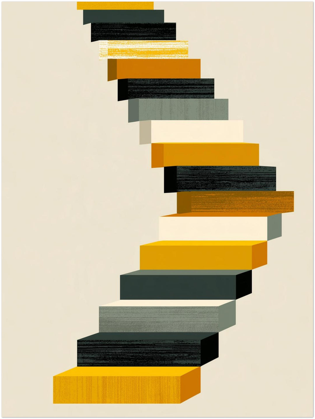 Geschwungene Treppe Retro Poster – Ohne Rahmen – Produktfoto