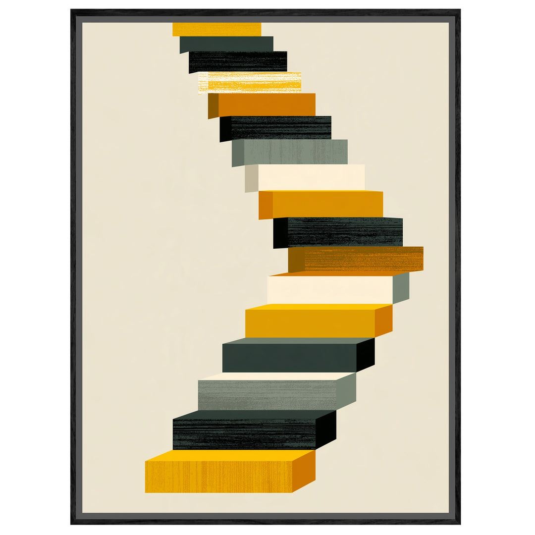 Geschwungene Treppe Retro Leinwandbild – Leinwandbild