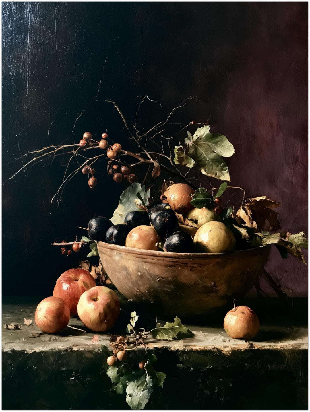 Herbststillleben mit Früchten Leinwandbild – Ohne Rahmen – Produktfoto