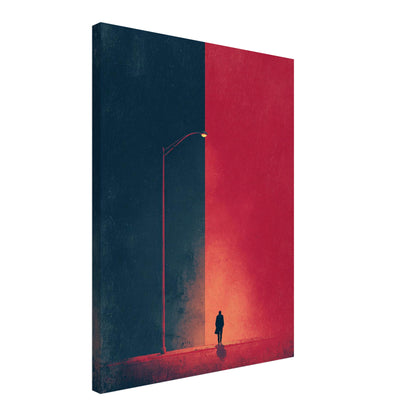 Alleingänger unter Nachtlicht Leinwandbild