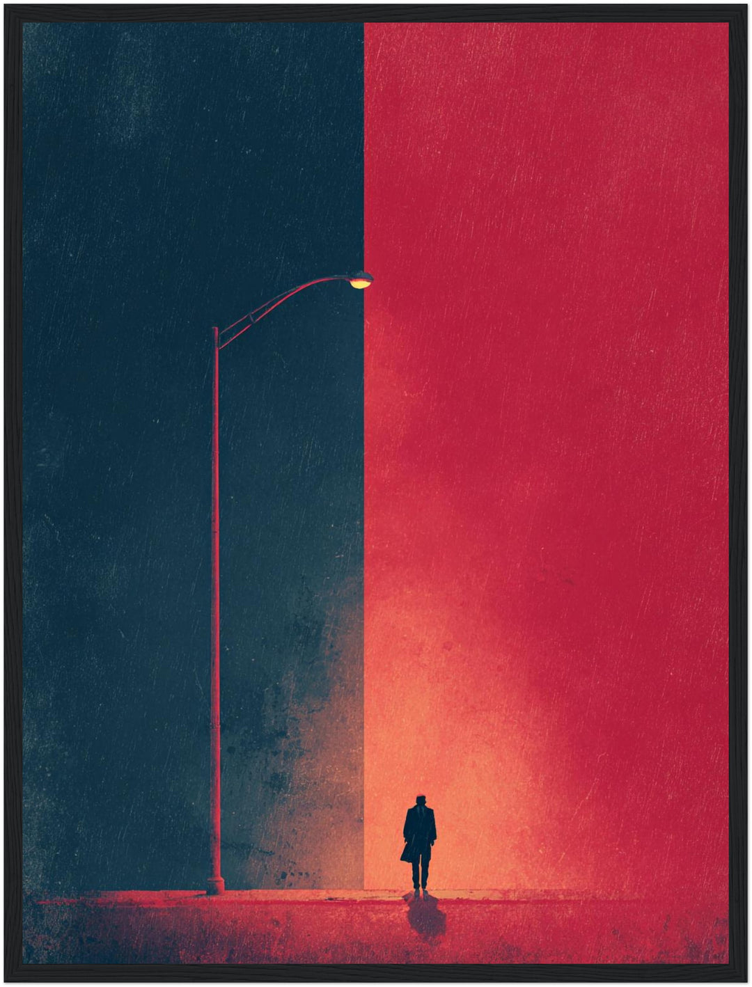 Alleingänger unter Nachtlicht Poster Retro – mattes Kunstdruck-Papier – Ansicht 5