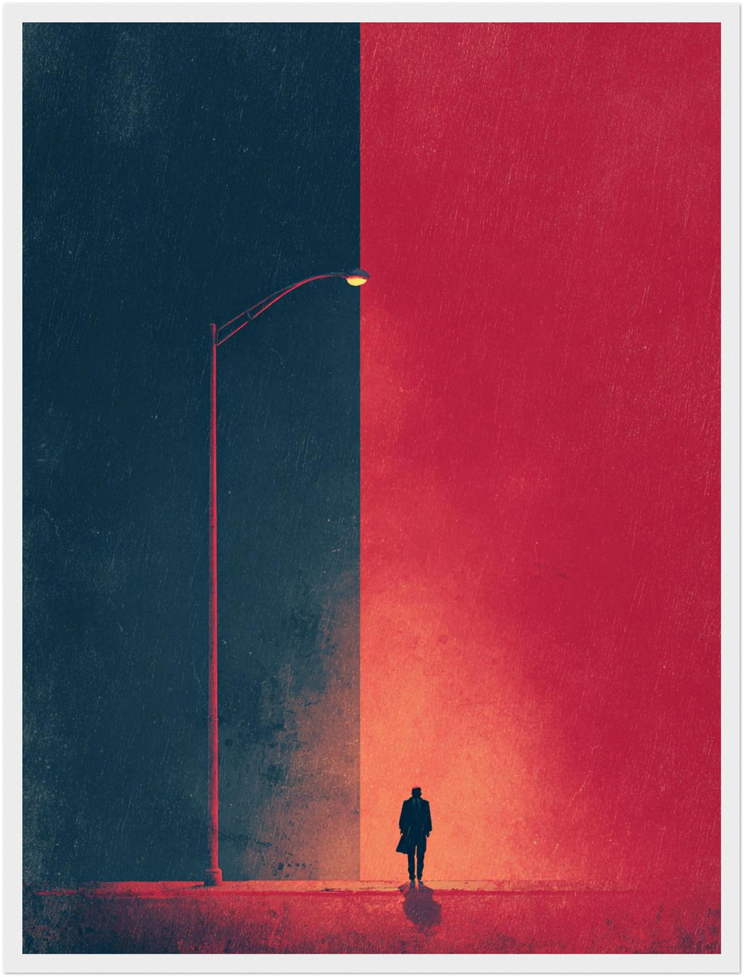 Alleingänger unter Nachtlicht Poster Retro – mattes Kunstdruck-Papier – Ansicht 6