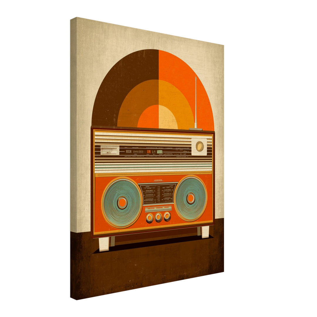 Altes Radio Leinwandbild Retro – Leinwand auf Holzrahmen – Ansicht 2