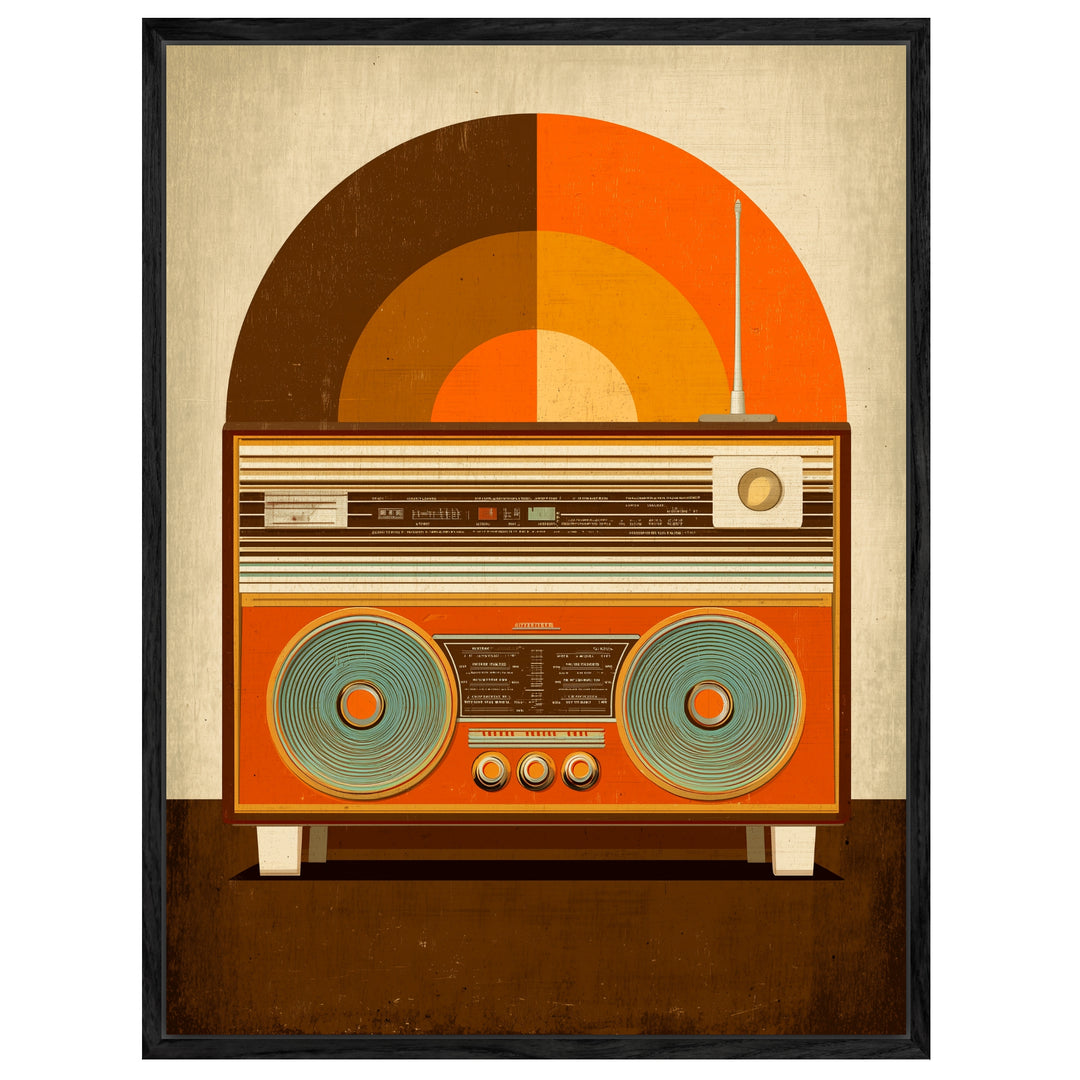 Altes Radio Leinwandbild Retro – Leinwand auf Holzrahmen – Ansicht 4