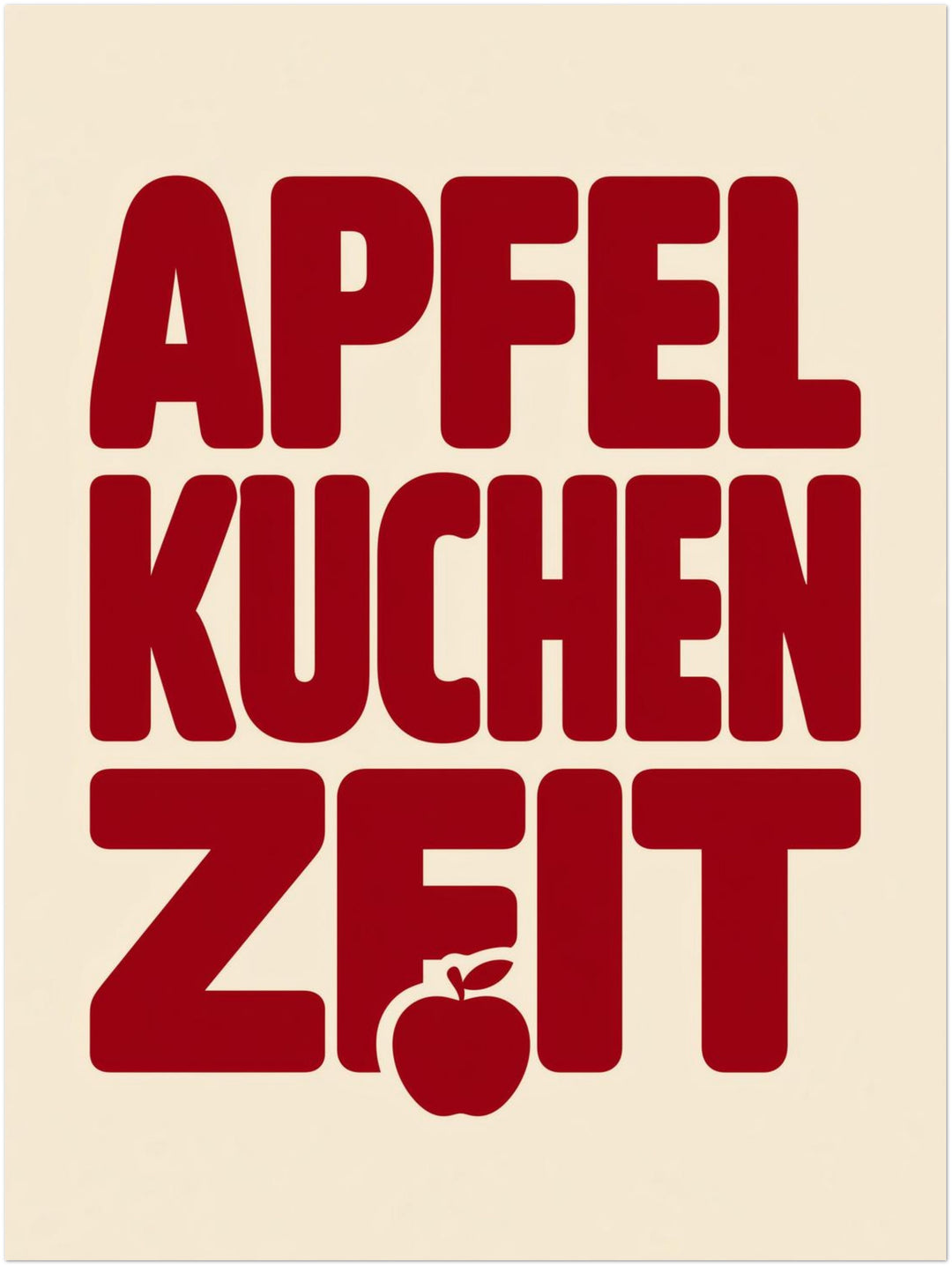 Apfelkuchen Zeit Retro Leinwandbild – Ohne Rahmen – Produktfoto