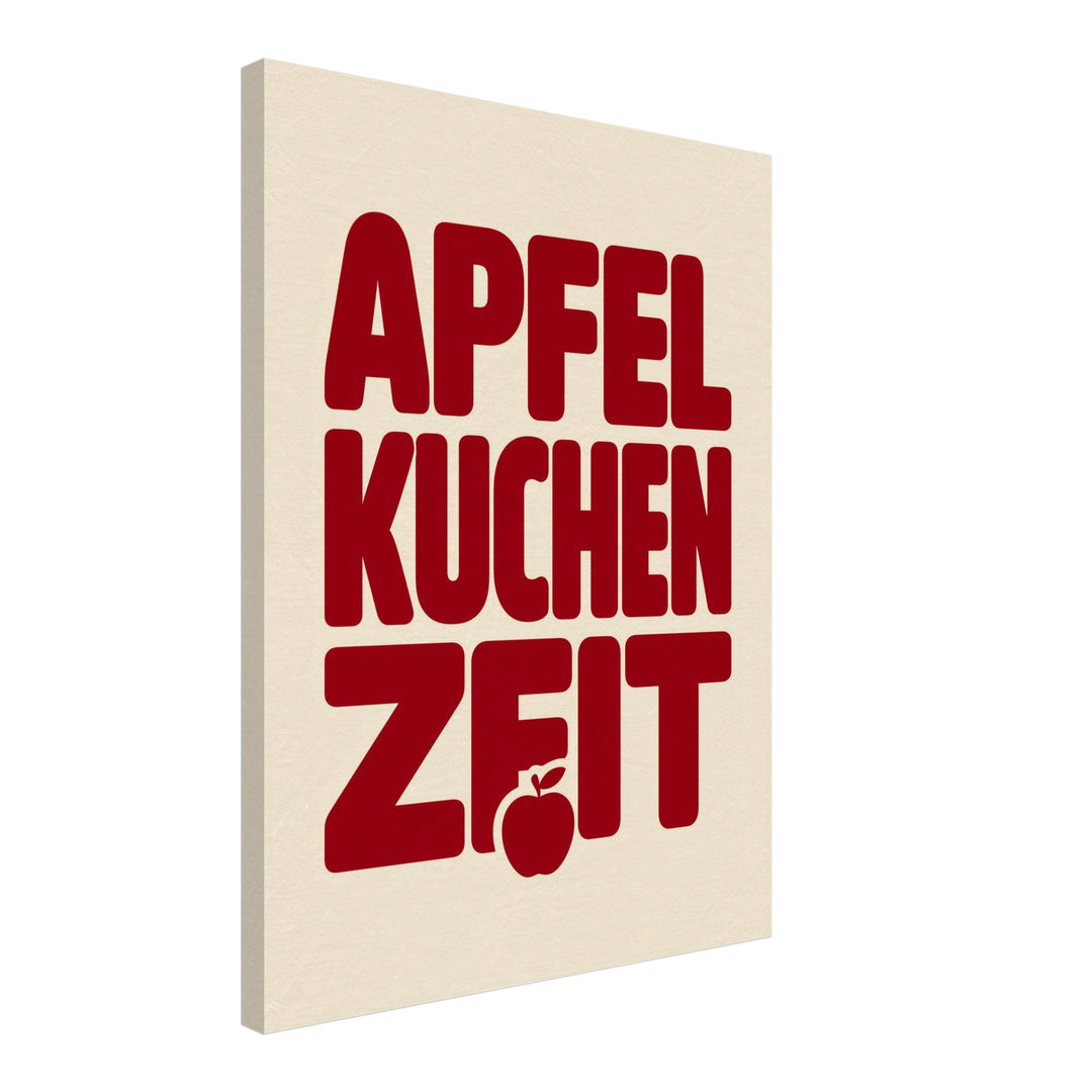 Apfelkuchen Zeit Retro Leinwandbild – Schräge Ansicht – Produktfoto