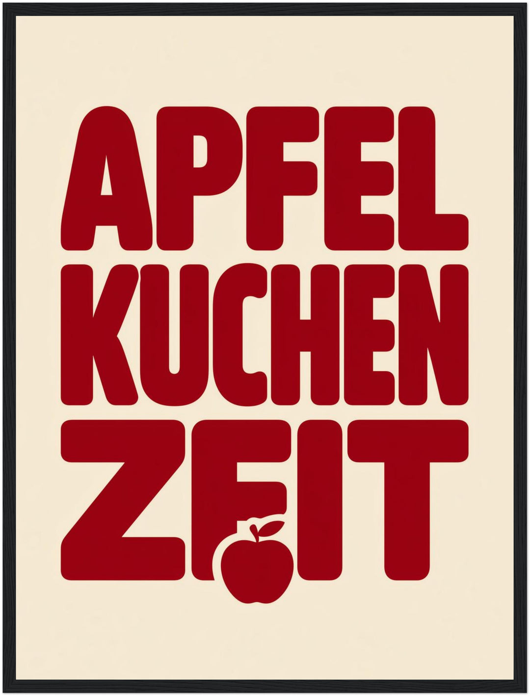 Apfelkuchen Zeit Retro Poster – Schwarzer Rahmen – Produktfoto