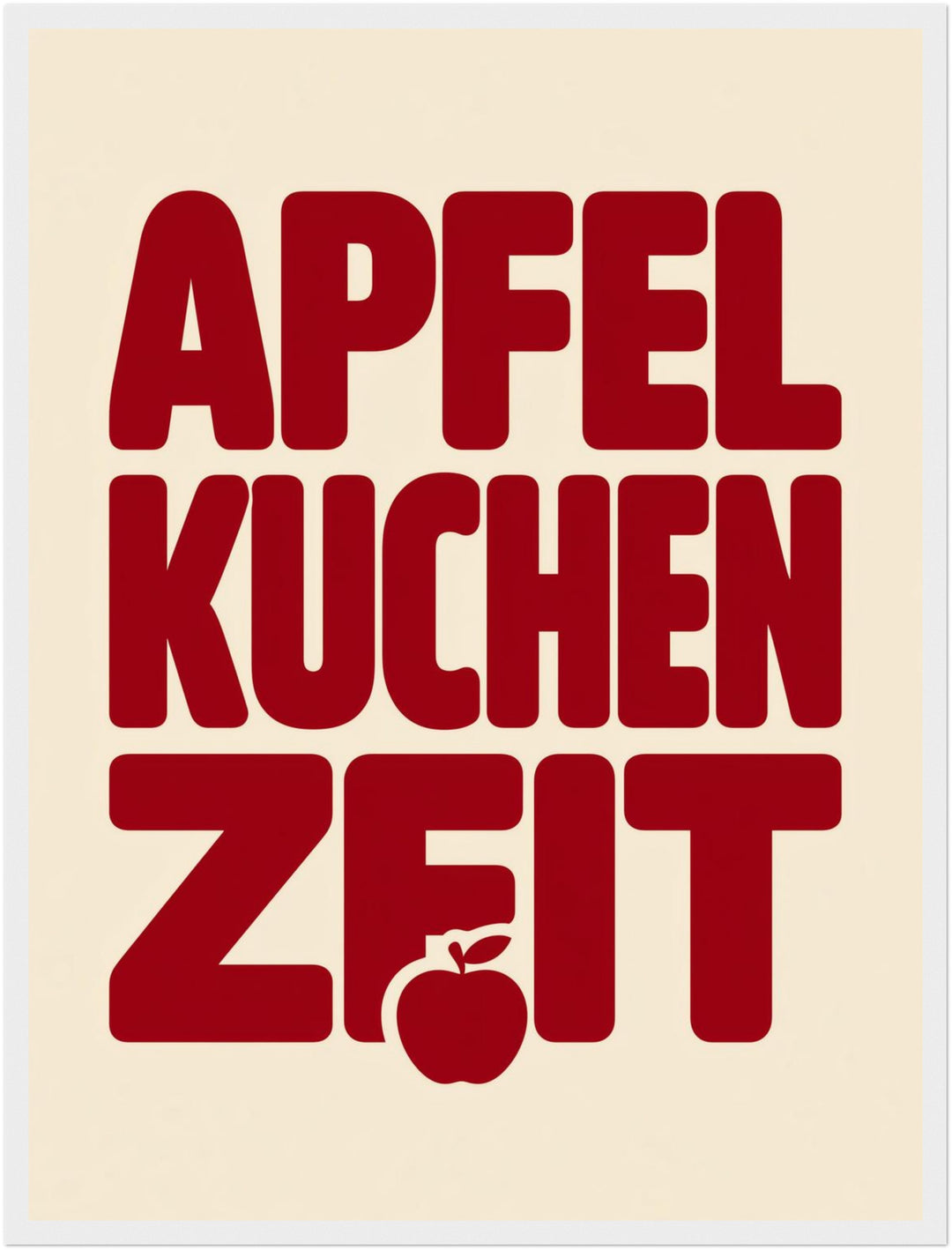 Apfelkuchen Zeit Retro Poster – Weißer Rahmen – Produktfoto