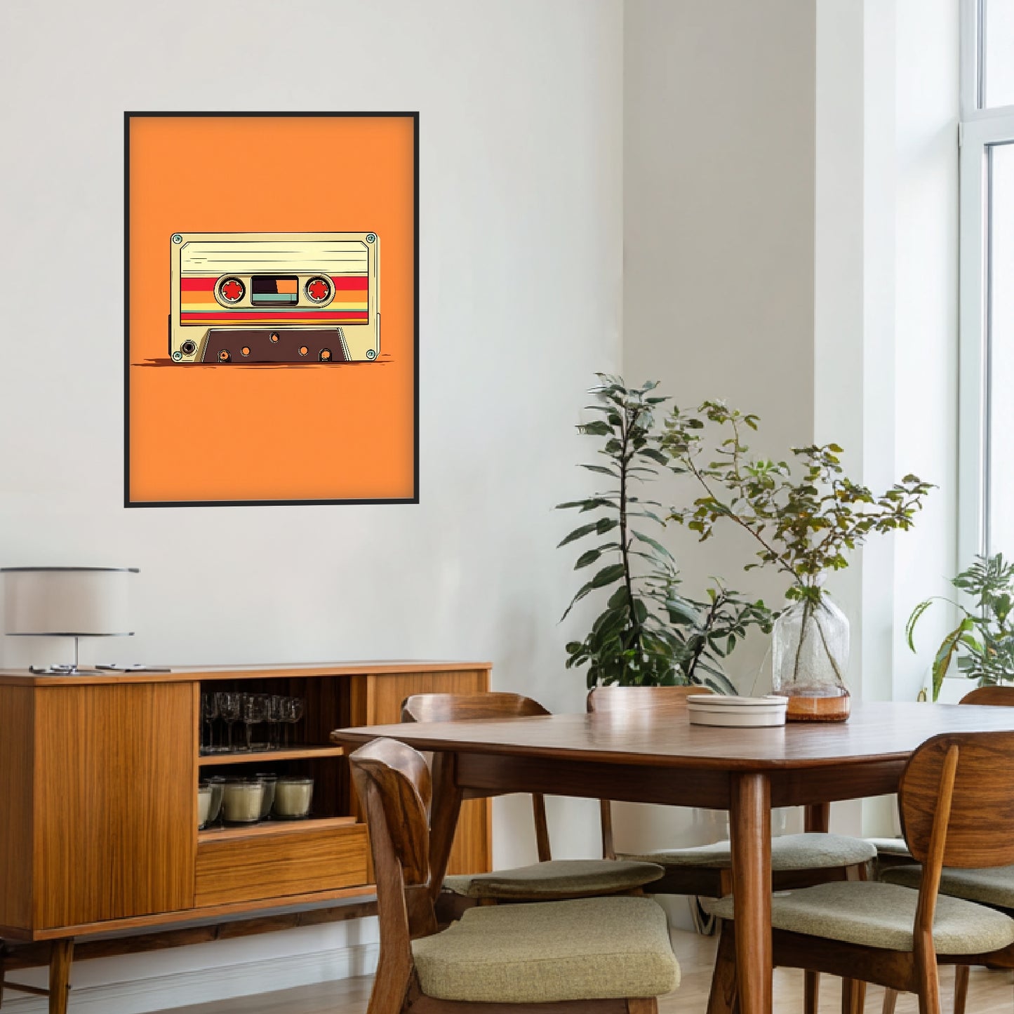 Audiokassette mit Farbstreifen Poster