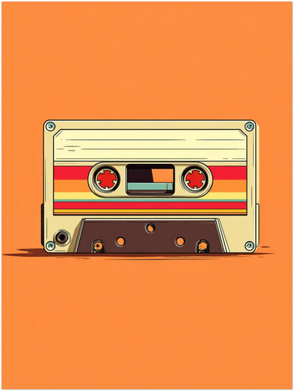 Audiokassette mit Farbstreifen Poster