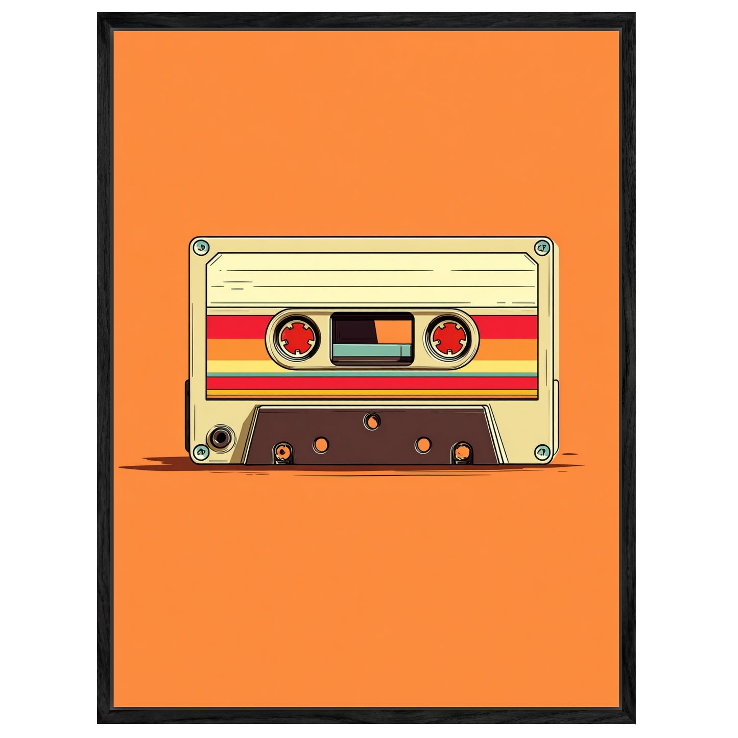 Audiokassette mit Farbstreifen Leinwandbild