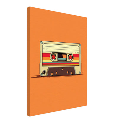 Audiokassette mit Farbstreifen Leinwandbild