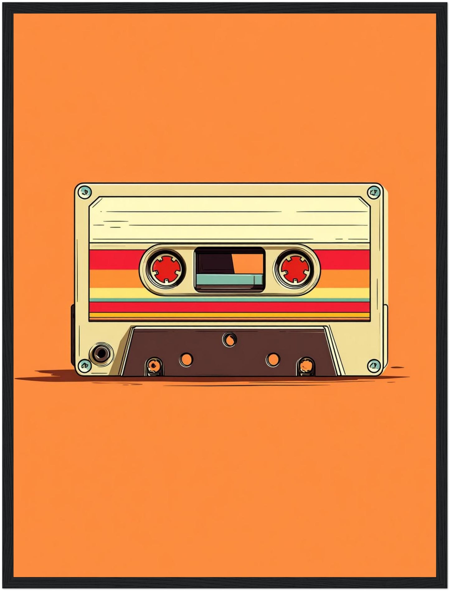 Audiokassette mit Farbstreifen Poster