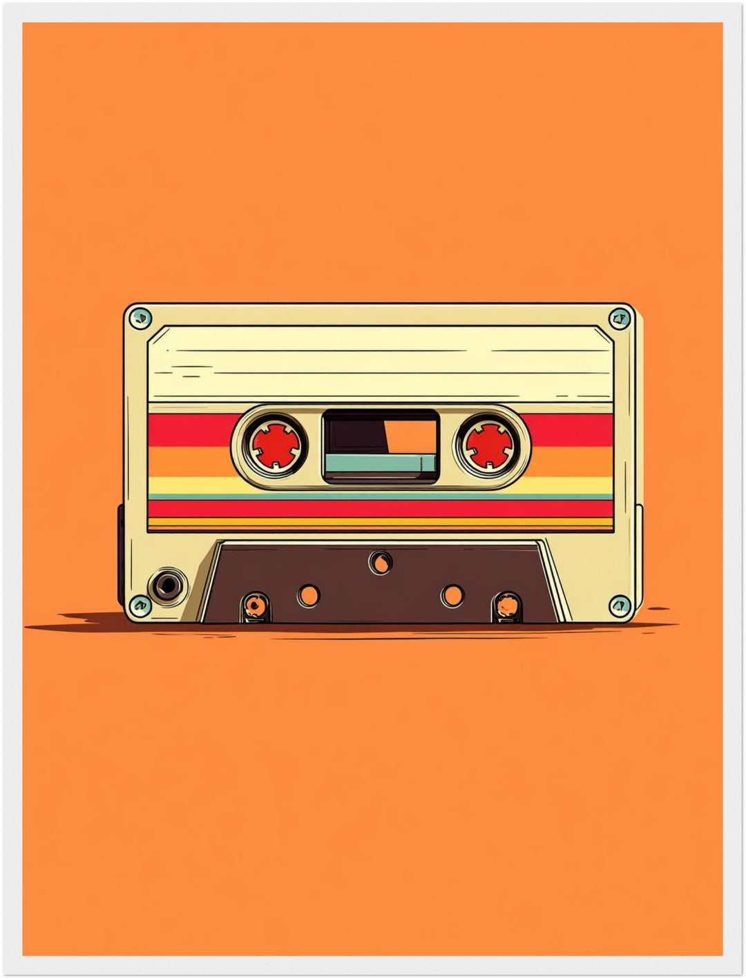 Audiokassette mit Farbstreifen Poster Retro – mattes Kunstdruck-Papier – Ansicht 6