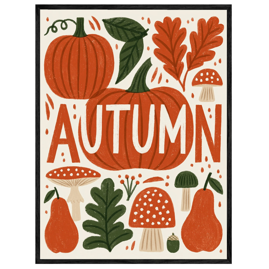 Herbstliche Ernte im Retro-Stil Leinwandbild – Leinwandbild