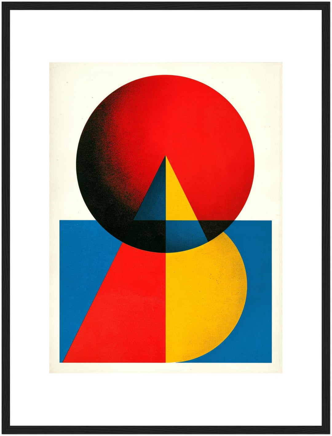 Primärfarben im Gleichgewicht Poster – Schwarzer Rahmen – Produktfoto