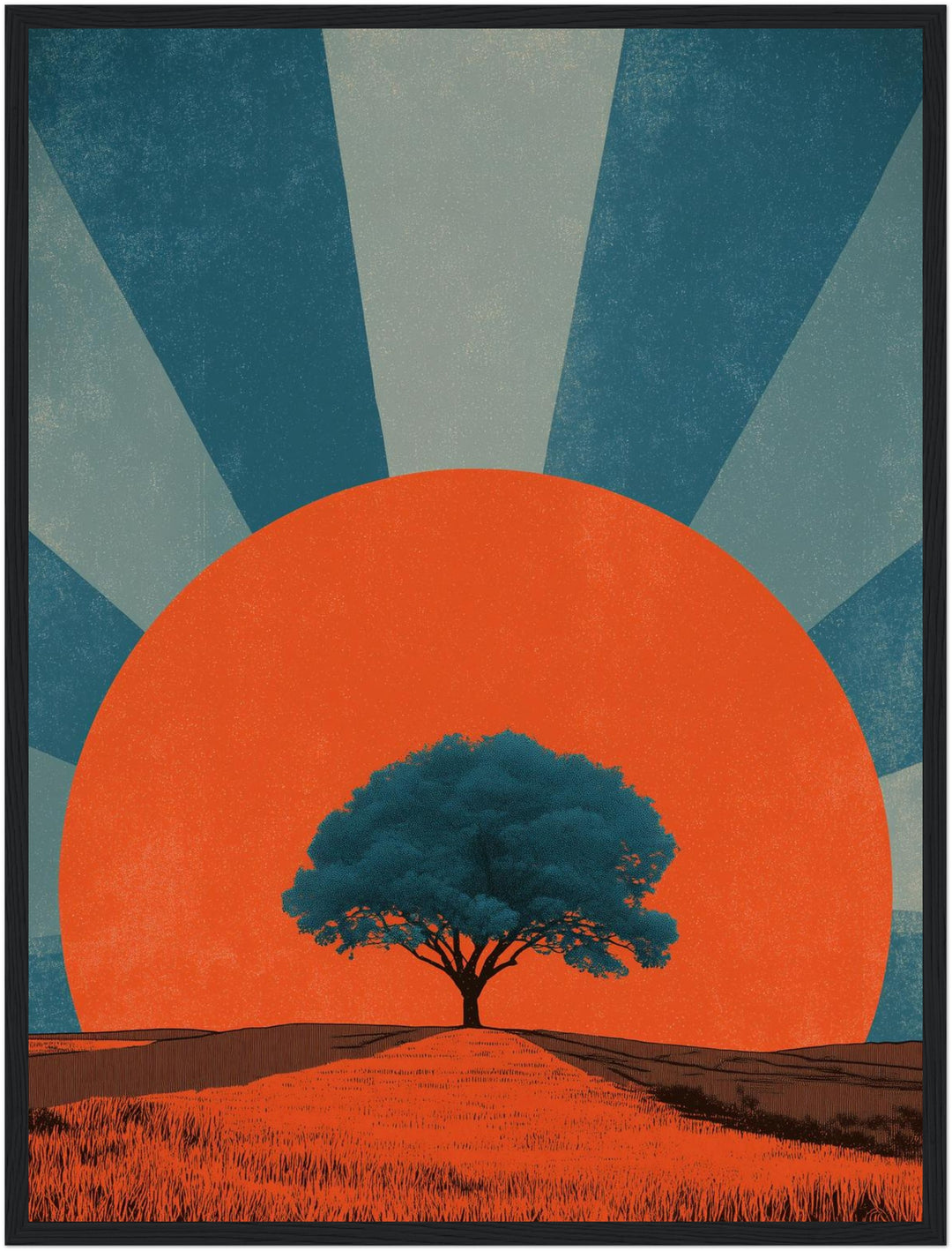 Baum vor Sonne Poster abstrakt – mattes Kunstdruck-Papier – Ansicht 6