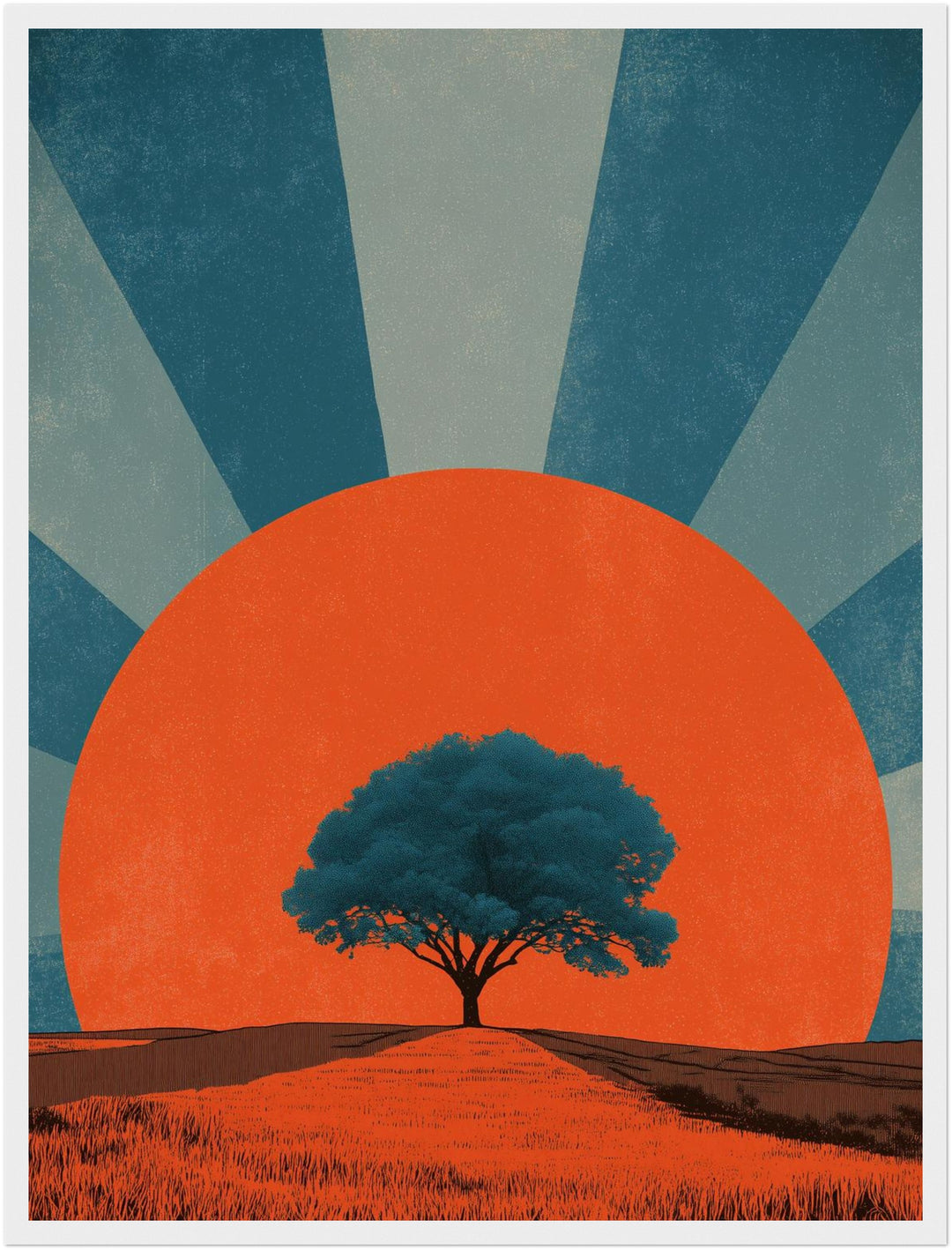 Baum vor Sonne Poster abstrakt – mattes Kunstdruck-Papier – Ansicht 5