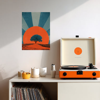 Baum vor Sonne Poster