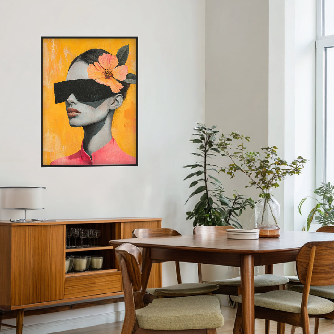 Blumenhafte Verhüllung Poster Retro – mattes Kunstdruck-Papier – Ansicht 2