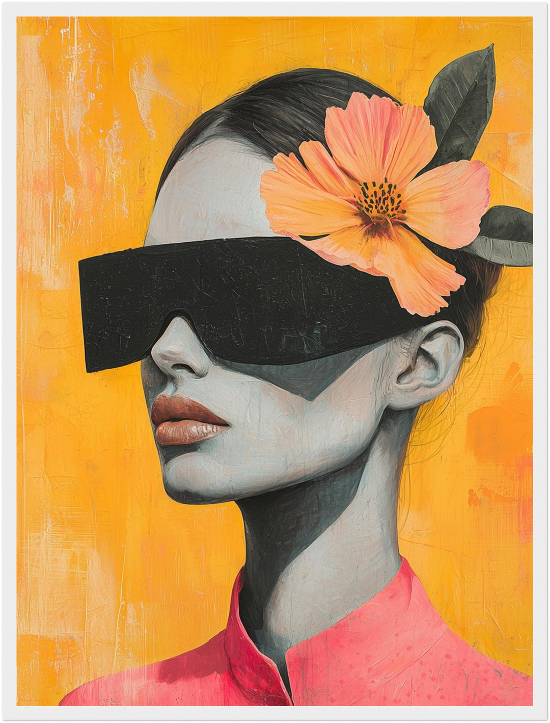 Blumenhafte Verhüllung Poster Retro – mattes Kunstdruck-Papier – Ansicht 6