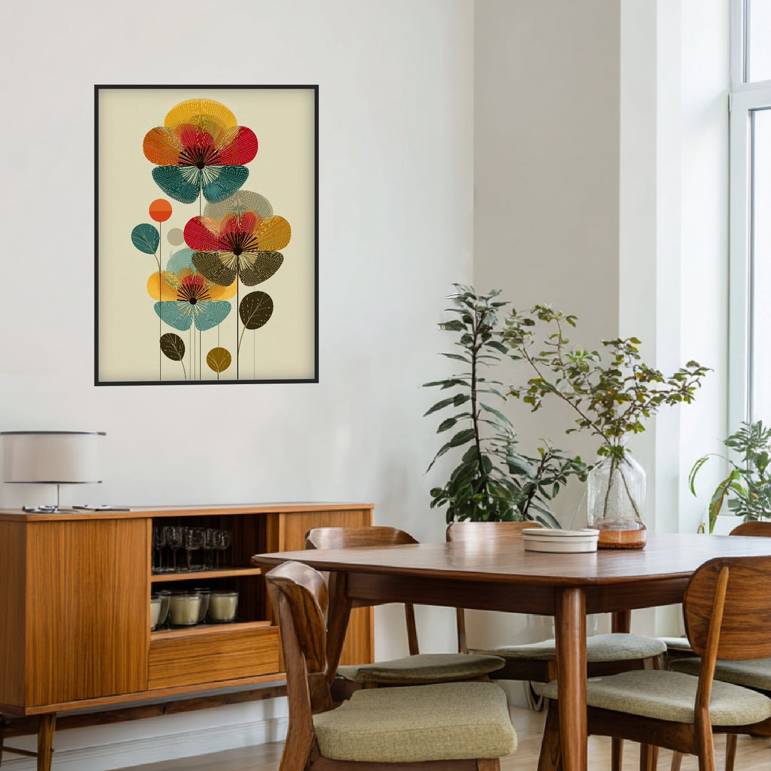 Blumenkomposition Poster Retro – mattes Kunstdruck-Papier – Ansicht 3