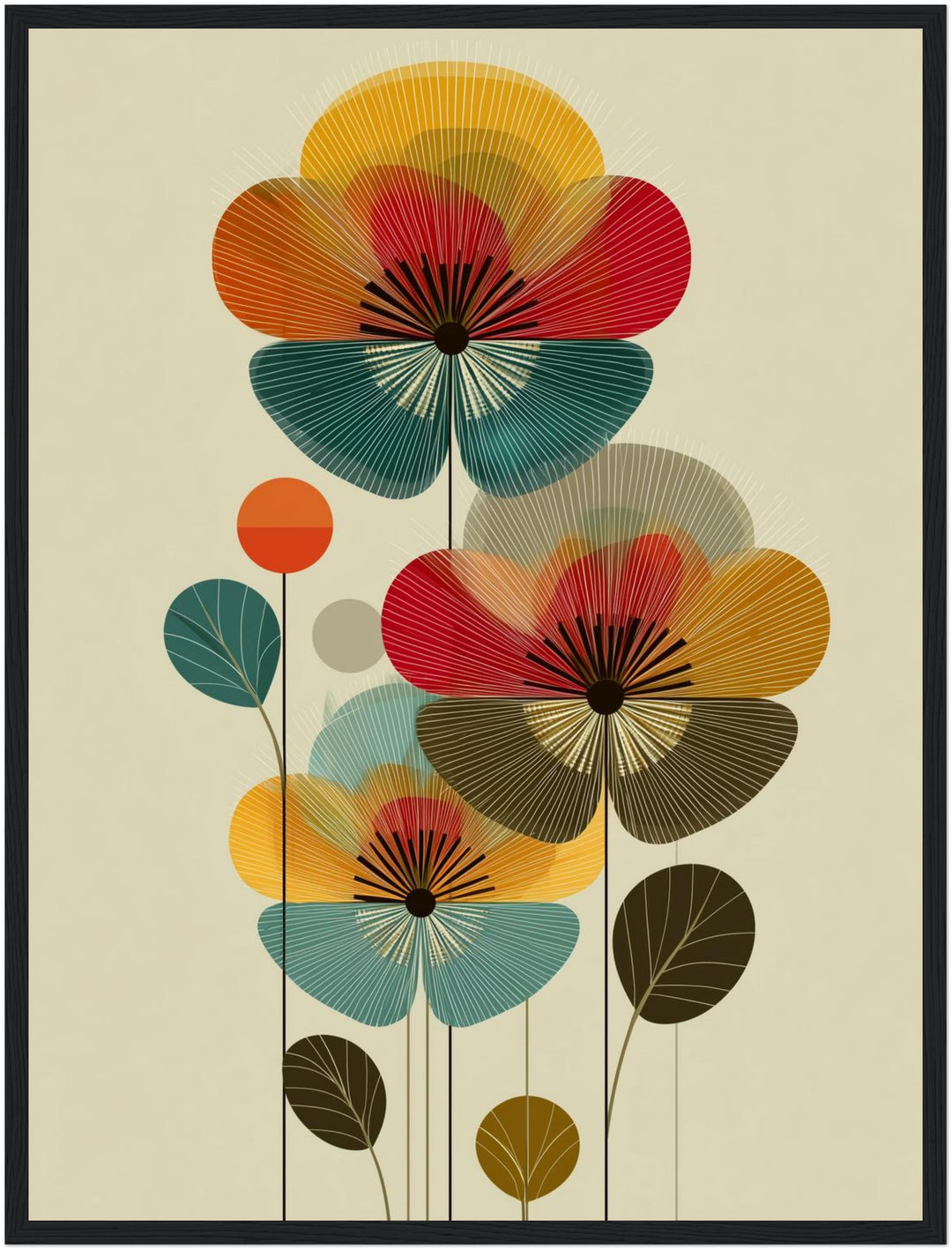 Blumenkomposition Poster Retro – mattes Kunstdruck-Papier – Ansicht 5