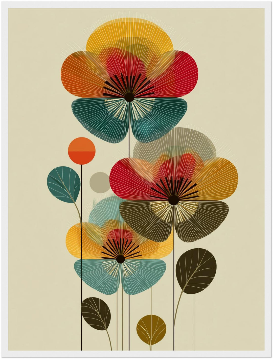 Blumenkomposition Poster Retro – mattes Kunstdruck-Papier – Ansicht 6