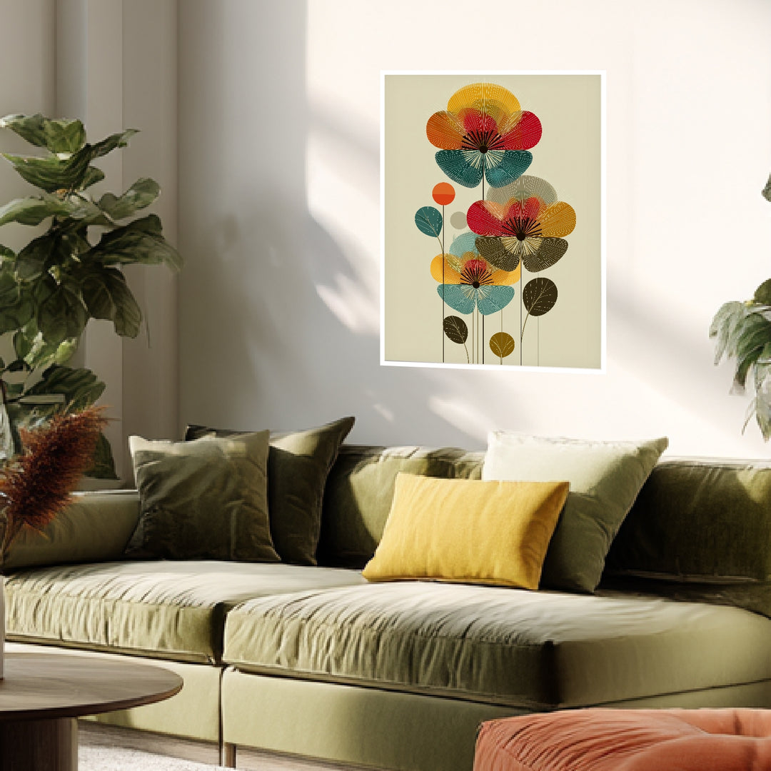 Blumenkomposition Poster Retro – mattes Kunstdruck-Papier – Ansicht 4